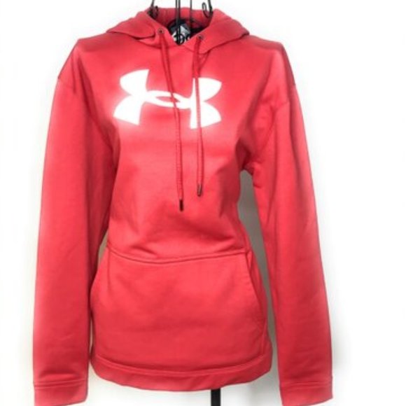 Under Armour Women Red Hustle Active Hoodie Sweater Youth Large - Picture 1 of 4